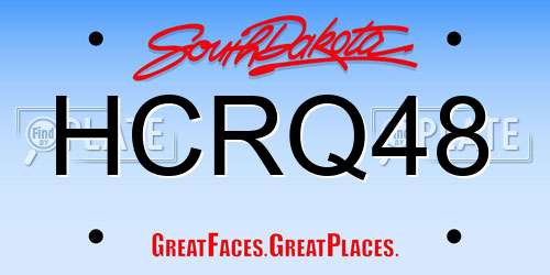 HCRQ48 South Dakota License Plate