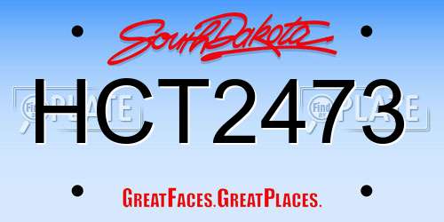 HCT2473 South Dakota License Plate