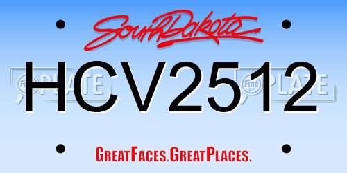 HCV2512 South Dakota License Plate