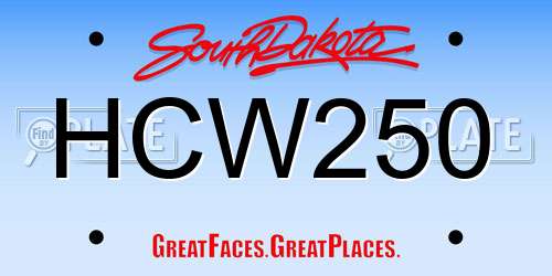 HCW250 South Dakota License Plate