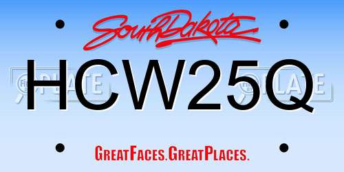 HCW25Q South Dakota License Plate