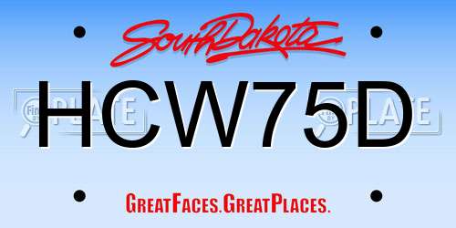 HCW75D South Dakota License Plate