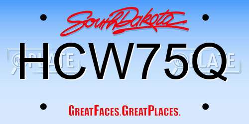 HCW75Q South Dakota License Plate
