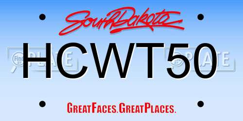 HCWT50 South Dakota License Plate