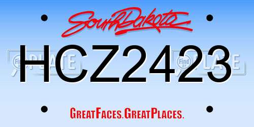 HCZ2423 South Dakota License Plate
