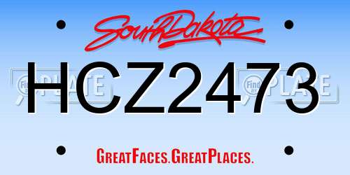 HCZ2473 South Dakota License Plate