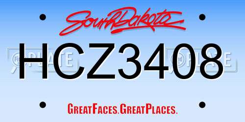 HCZ3408 South Dakota License Plate