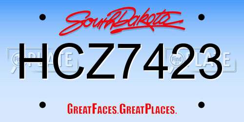 HCZ7423 South Dakota License Plate