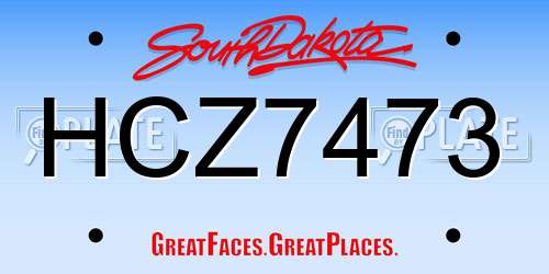 HCZ7473 South Dakota License Plate