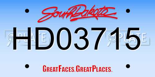 HD03715 South Dakota License Plate