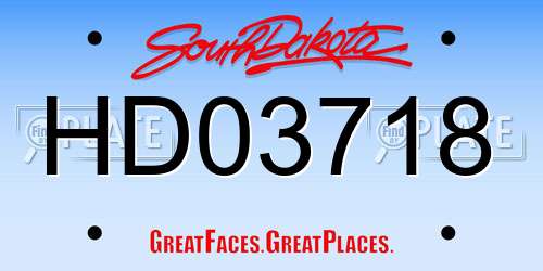 HD03718 South Dakota License Plate