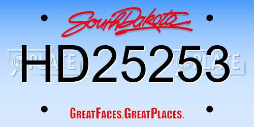 HD25253 South Dakota License Plate