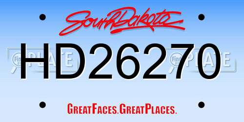 HD26270 South Dakota License Plate