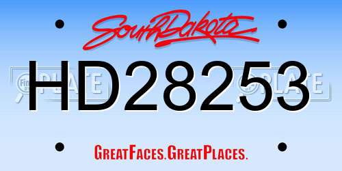 HD28253 South Dakota License Plate