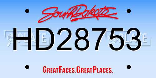 HD28753 South Dakota License Plate