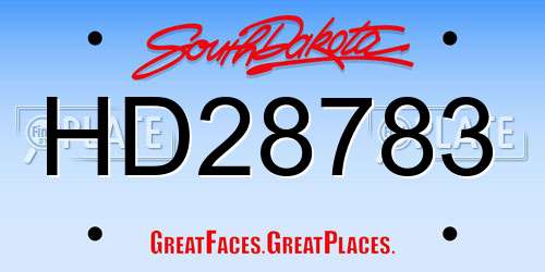 HD28783 South Dakota License Plate