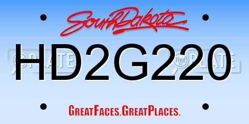 HD2G220 South Dakota License Plate