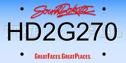 HD2G270 South Dakota License Plate