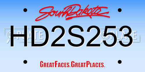 HD2S253 South Dakota License Plate