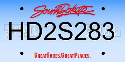 HD2S283 South Dakota License Plate