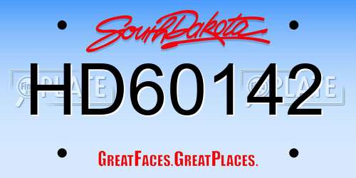HD60142 South Dakota License Plate
