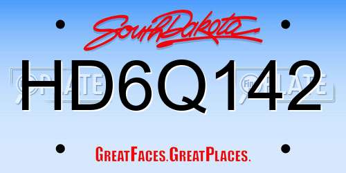 HD6Q142 South Dakota License Plate