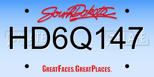 HD6Q147 South Dakota License Plate