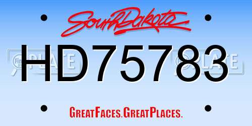 HD75783 South Dakota License Plate