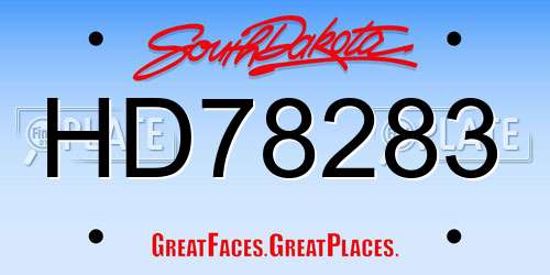 HD78283 South Dakota License Plate