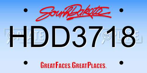 HDD3718 South Dakota License Plate
