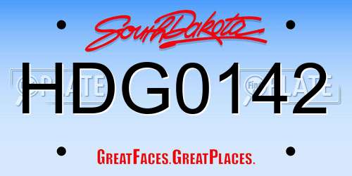 HDG0142 South Dakota License Plate