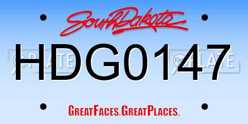 HDG0147 South Dakota License Plate