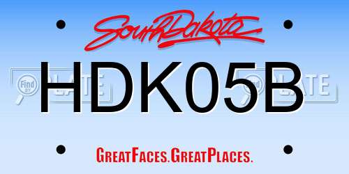 HDK05B South Dakota License Plate