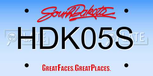 HDK05S South Dakota License Plate