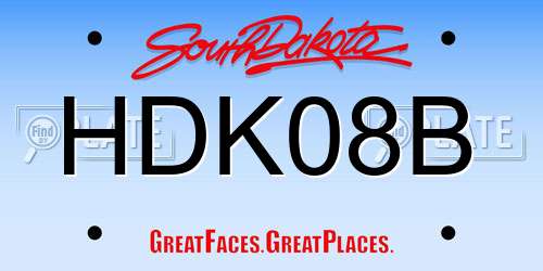 HDK08B South Dakota License Plate