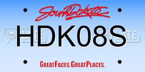 HDK08S South Dakota License Plate