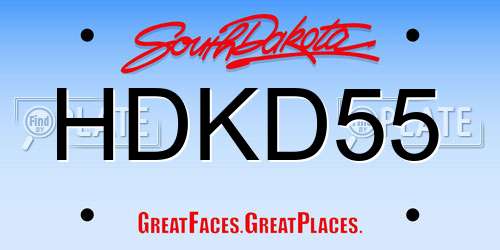 HDKD55 South Dakota License Plate