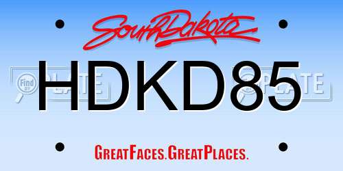 HDKD85 South Dakota License Plate