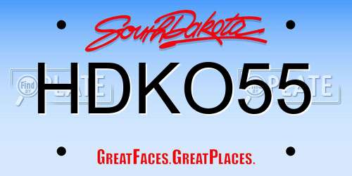 HDKO55 South Dakota License Plate
