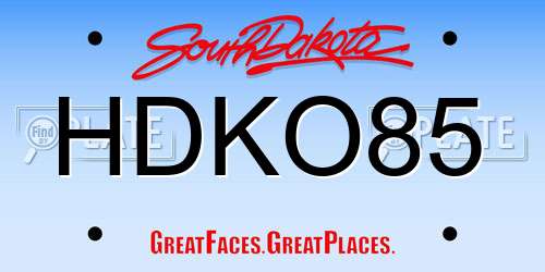 HDKO85 South Dakota License Plate