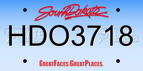 HDO3718 South Dakota License Plate
