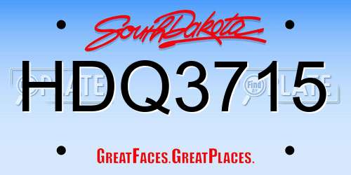 HDQ3715 South Dakota License Plate