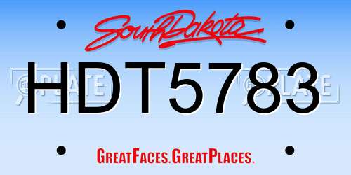 HDT5783 South Dakota License Plate