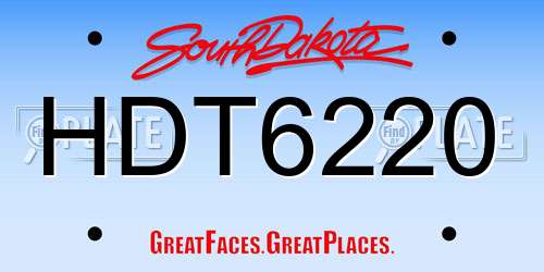 HDT6220 South Dakota License Plate