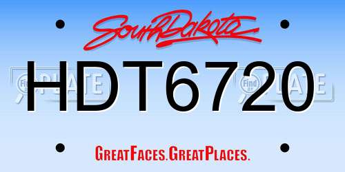 HDT6720 South Dakota License Plate
