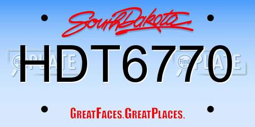 HDT6770 South Dakota License Plate