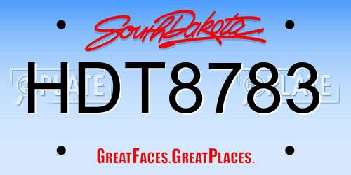HDT8783 South Dakota License Plate