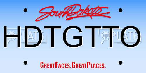 HDTGTTO South Dakota License Plate