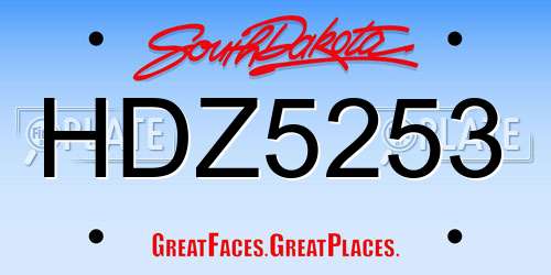 HDZ5253 South Dakota License Plate