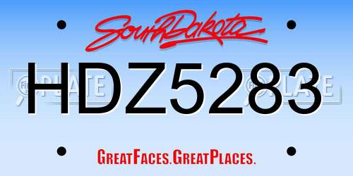 HDZ5283 South Dakota License Plate